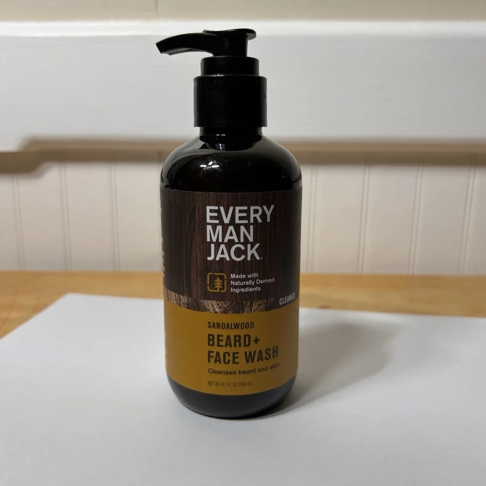 Every Man Jack Sandalwood Beard Care Set- Beard & Face Wash, Moisturizer, Butter